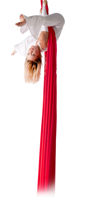 kopfüber am Tuch